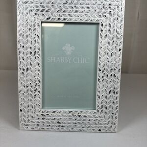 White Black Wheat Picture Frame 4x6 Photo 8.5x6.5 Frame Easel/Hang Shabby Chic